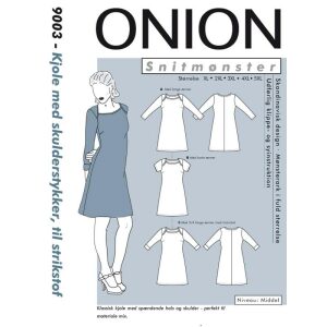 Onion 9003 Kjole med skulderstykker, til strikstof, store størrelser