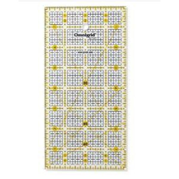 Omnigrid Quilte-linjal  4,0" x 8,0" Raster, Prym pakket