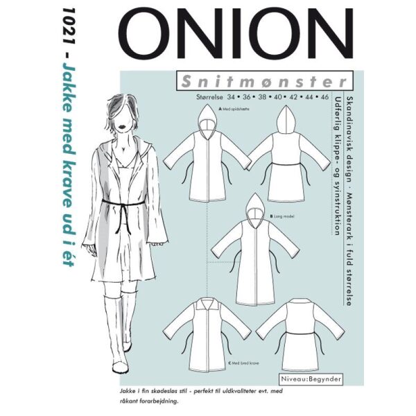 Onion 1021 Jakke med krage/ hette str 34-46