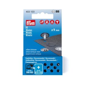 Pynte Niter 9mm sølv/antikk sølv