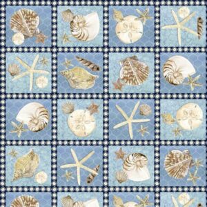 Sea Life Squares Medium Blue Seaside Serenity