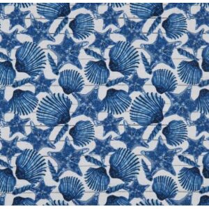 Shells Medium Blue Seaside Serenity