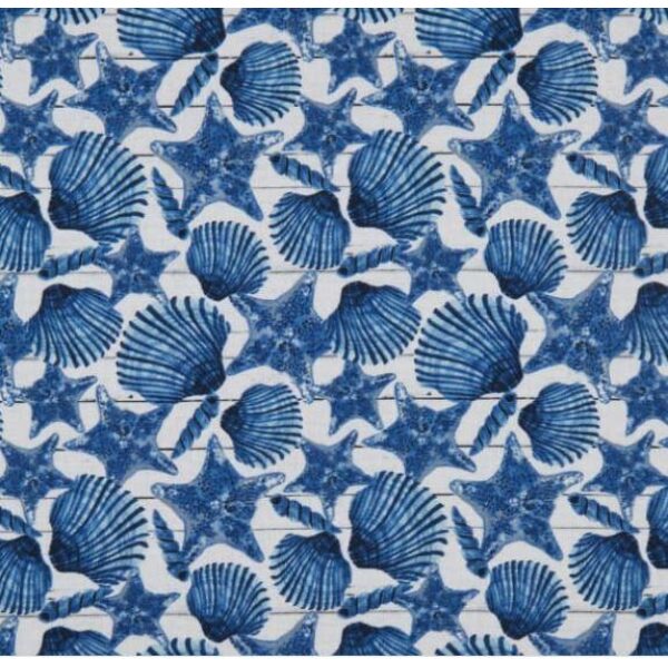 Shells Medium Blue Seaside Serenity