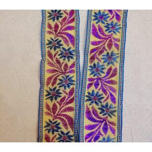 Jacquard bånd violett/blå 40 mm