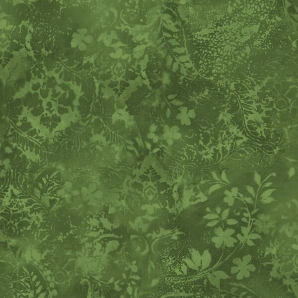 Bredt stoff; Vintage Damask - Green