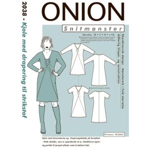 Onion 2038 Kjole med drapering til strikkestoff