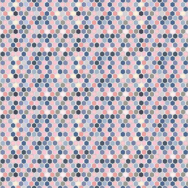 River navy, hexagon i rosa og blått