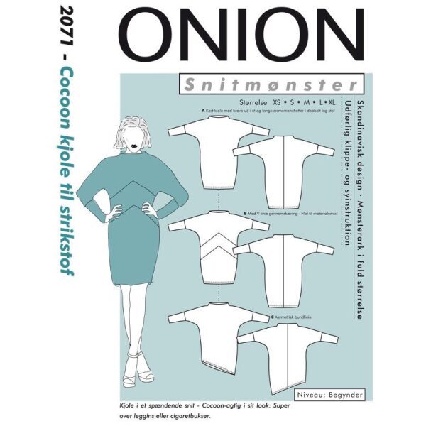 Onion 2071 Cocoon kjole til strikstof