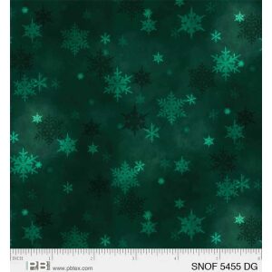 Snowfall, grønne små snøfnugg