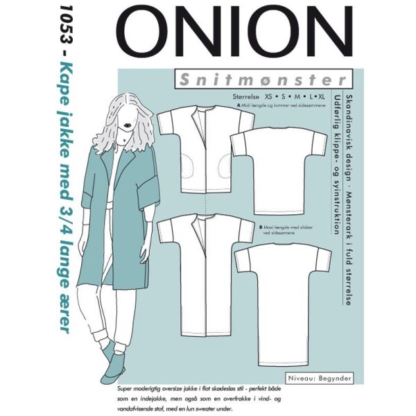 Onion 1053 Kappe Jakke med 3/4 lange ermer