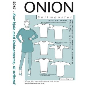 Onion 2061 Kort kjole med Dolmannermer, til elastiske stoffer