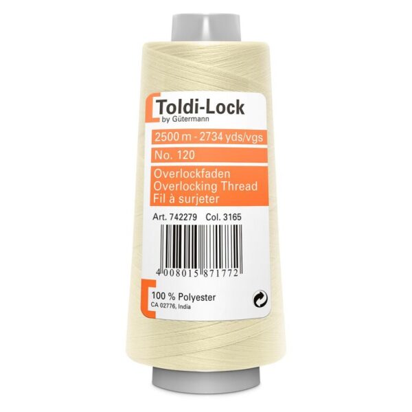 Toldi-Lock Beige overlock tråd 2500m