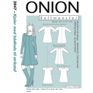 Onion 2047 Kjoler med båndhals til strikkestoff