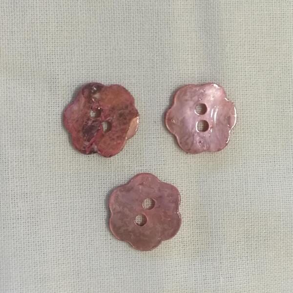 Perlemorknapp, 15mm rosa