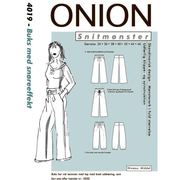 Onion 4019 Bukse med snøreeffekt