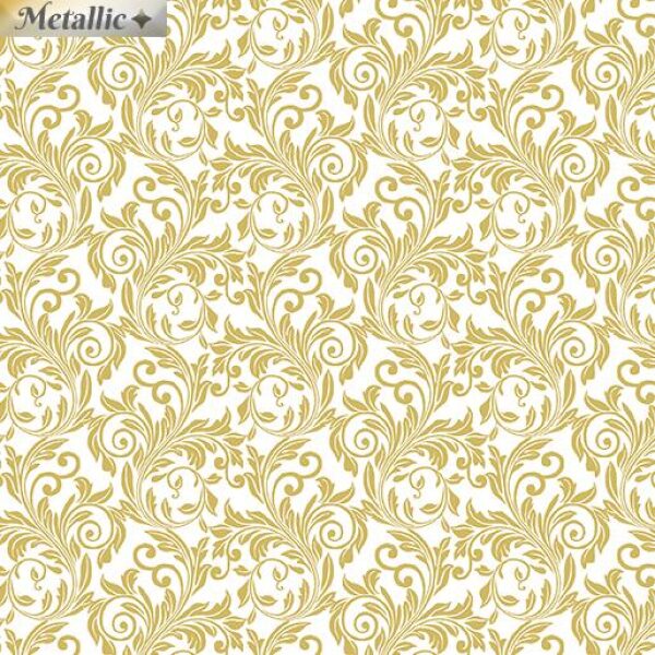 Festive Scroll White/Gold