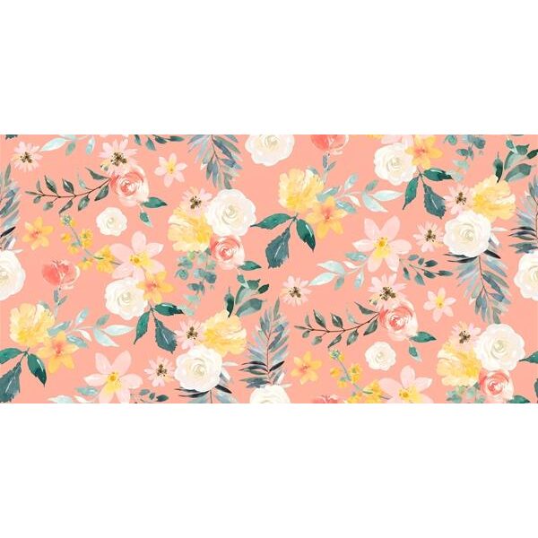 Blomster på ferskenorange bunn