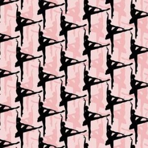 City Ballet Ballerina sort/rosa siluett, bit 0,5m