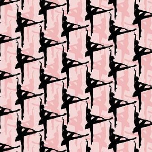 City Ballet Ballerina sort/rosa siluett, bit 0,5m