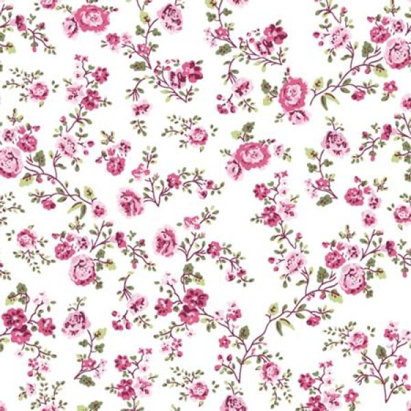 Poplin med rosa småblomster