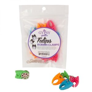 The Gypsy Quilter Tulip bobbin clamp pose med 12 klyper