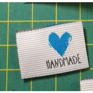 Blå Handmade tagg