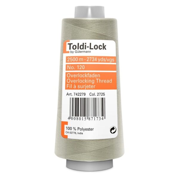Toldi-Lock lys brun overlock tråd 2500m
