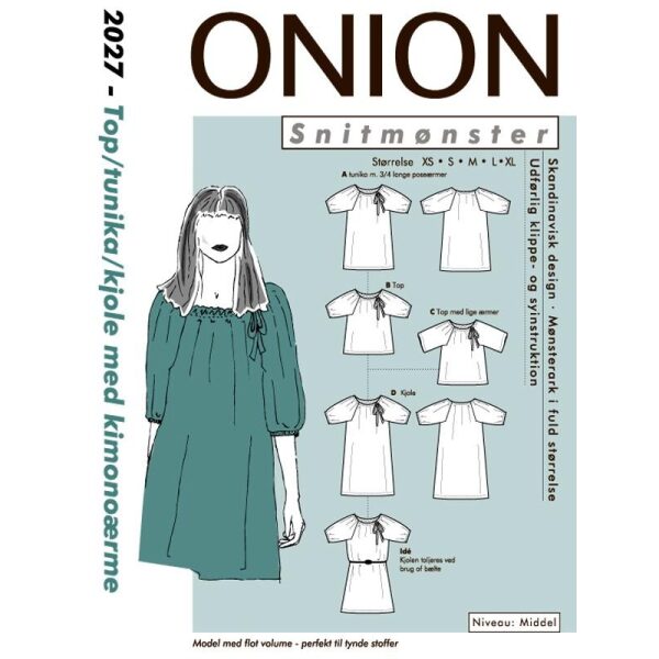 Onion 2027 Topp/Tunika/kjole med kimonoerme