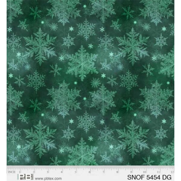 Snowfall, grønne snøfnugg