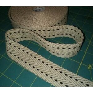 Bomull  Web bånd beige 30 mm