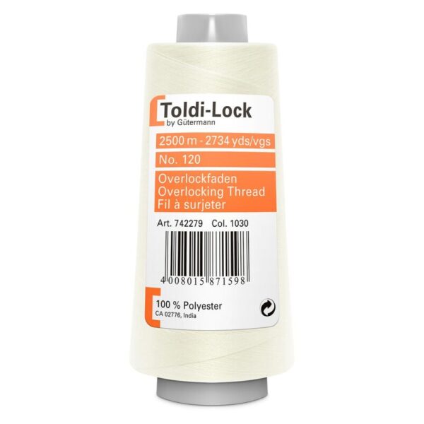 Toldi-Lock Natur overlock tråd 2500m