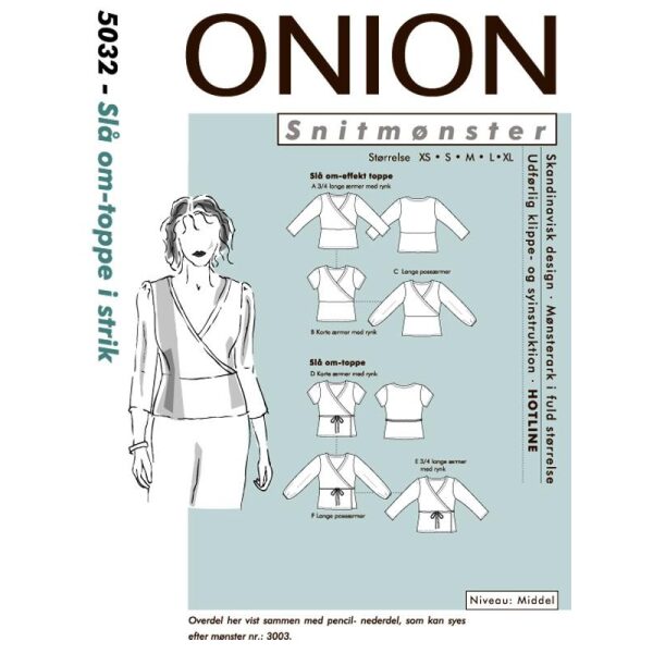 Onion 5032 Slå om-toppe i strik