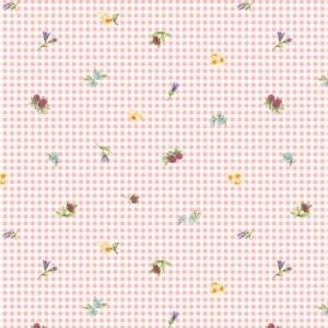 Bunnies and blooms, lyserosa ruter m/blomster