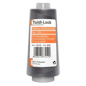 Toldi-Lock Mørk grå overlock tråd 2500m
