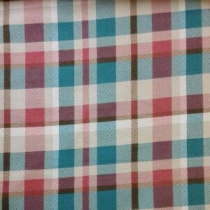 Flanell, rutet blå rosa
