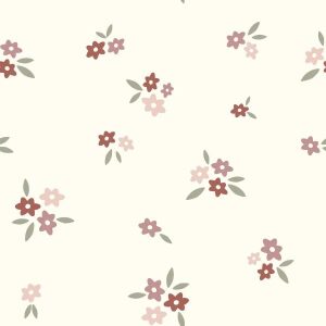 Frotté med blomster, lys bunn
