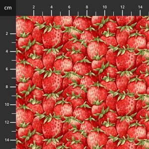 Jordbær tett i tett, bit 45 cm.