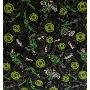 Green Lantern og alle relaterte elementer på sort bunn, bit 70cm